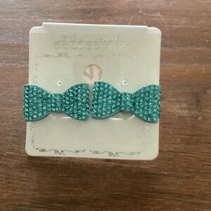 Teal Bow earrings
